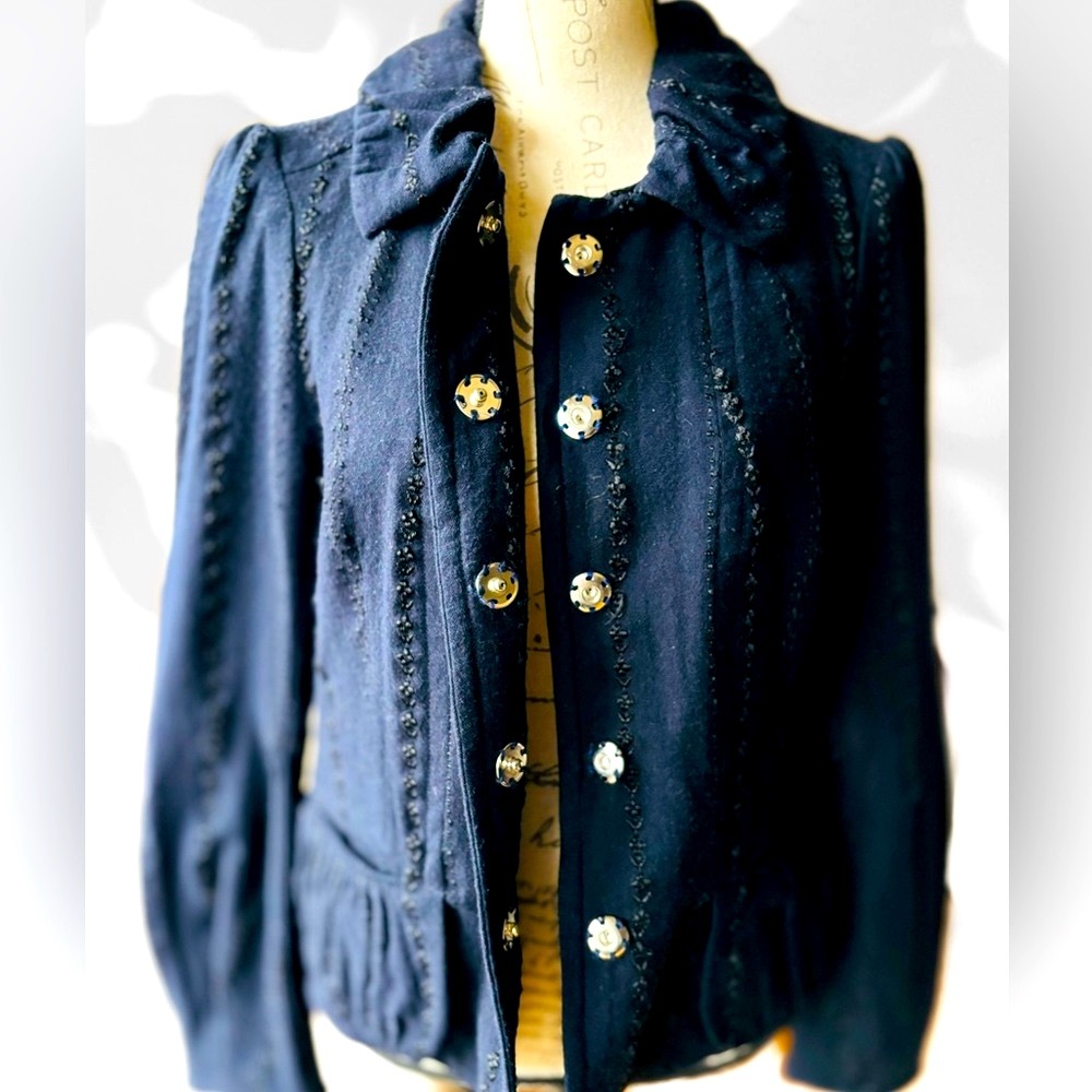 MARC JACOBS Vintage Wool-Blend Blazer, Intricate Detail (6) Excellent Condition